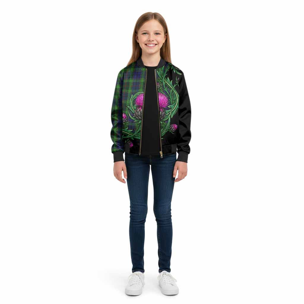 Rutledge Tartan Kid Bomber Jacket Resilient Scottish Thistle - Tartan Vibes Clothing