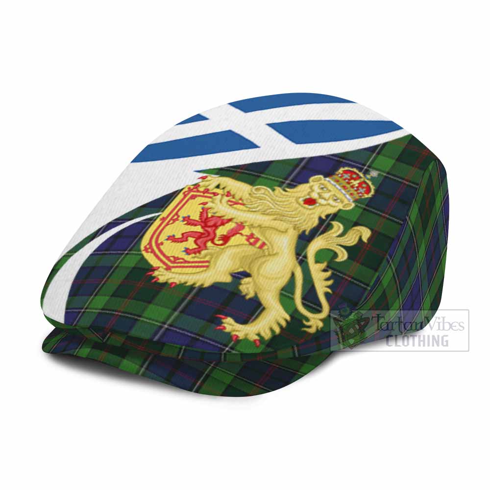 Rutledge Tartan Lion Rampant Flat Cap, Jeff Cap Classic Scottish Style