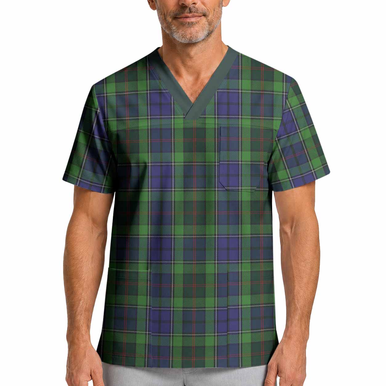 Rutledge Tartan Scrub Top XL - Tartan Vibes Clothing