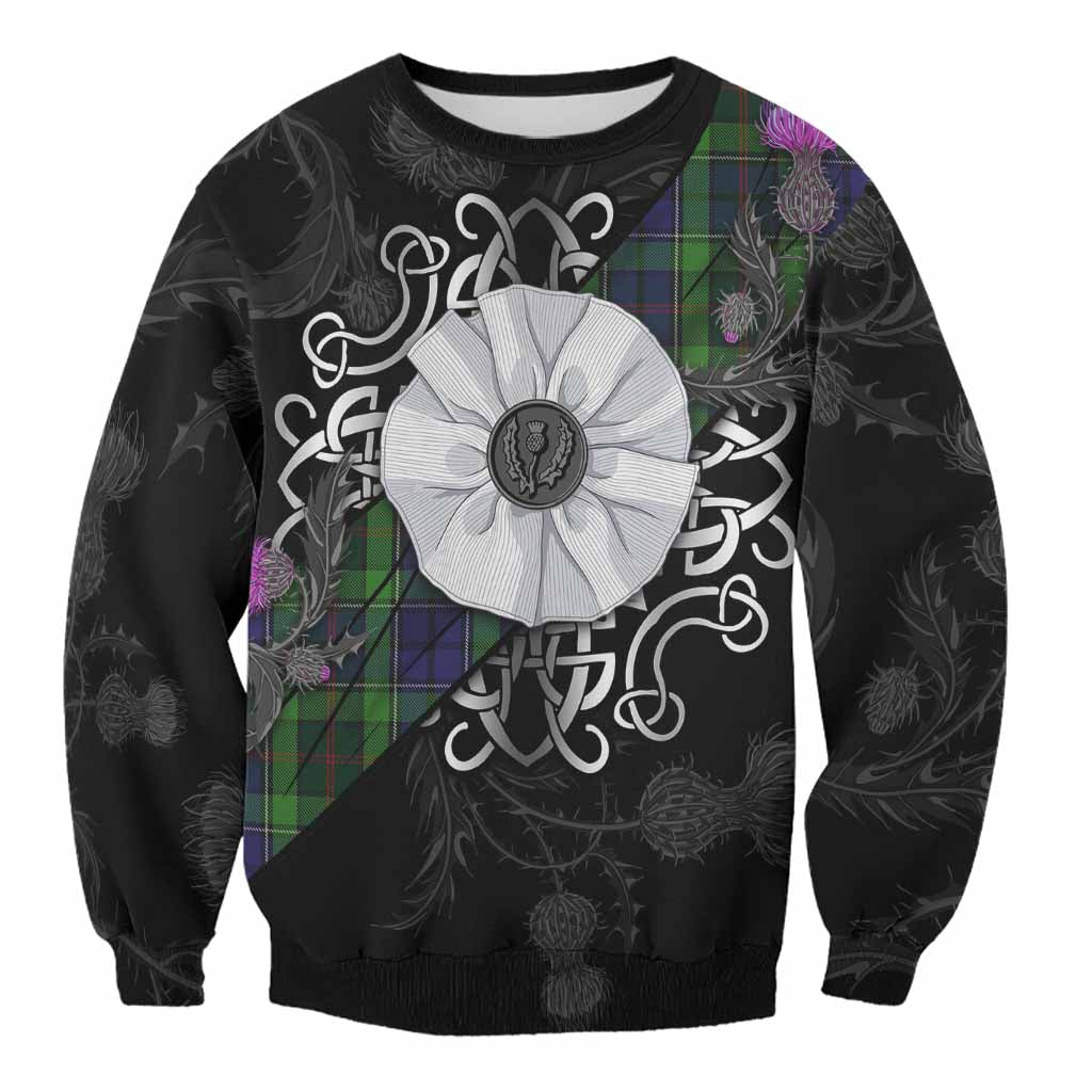 Rutledge Tartan Sweatshirt Jacobite White Rose Unisex - Tartan Vibes Clothing