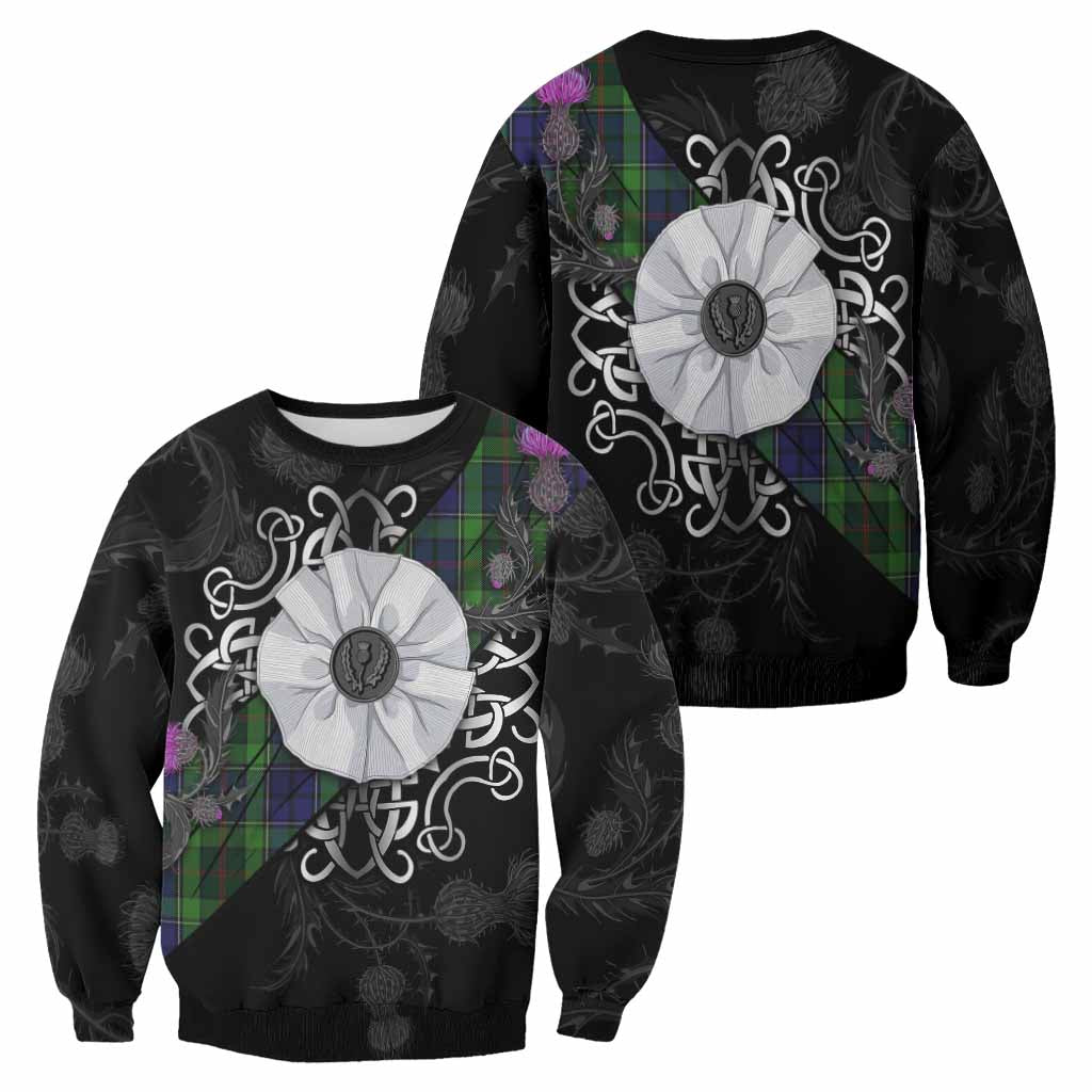 Rutledge Tartan Sweatshirt Jacobite White Rose - Tartan Vibes Clothing