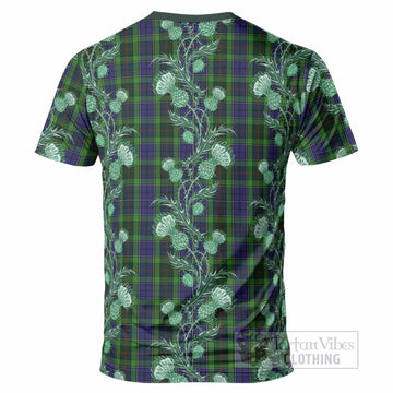 Rutledge Tartan T-Shirt Seamless Scottish Thistle Flowers
