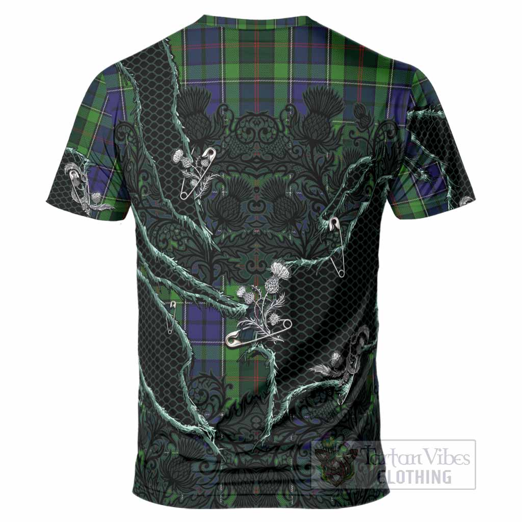 Rutledge Tartan Thistle Dark Gothic T-Shirt - Tartan Vibes Clothing