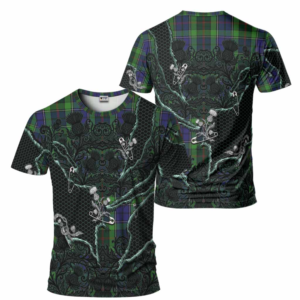 Rutledge Tartan Thistle Dark Gothic T-Shirt - Tartan Vibes Clothing