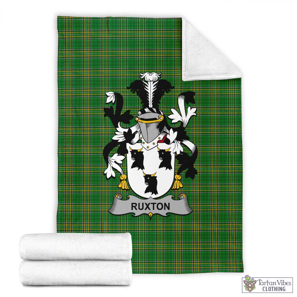 Ruxton Irish Clan Tartan Blanket with Coat of Arms X-Large 59 x 79 inches 150 x 200 cm - Tartan Vibes Clothing