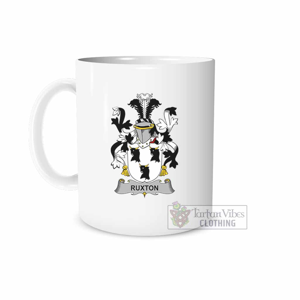 Ruxton Irish Clan Coat of Arms Ceramic Mug White - 2D-tartanvibesclothing