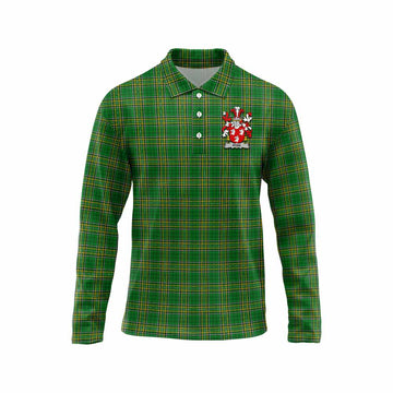 Ryan Irish Clan Tartan Long Sleeve Polo Shirt with Coat of Arms Unisex - Tartan Vibes Clothing