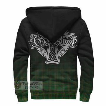 Ryder Irish Clan Sherpa Hoodie with Coat of Arms Erin Go Bragh Celtic Inspired