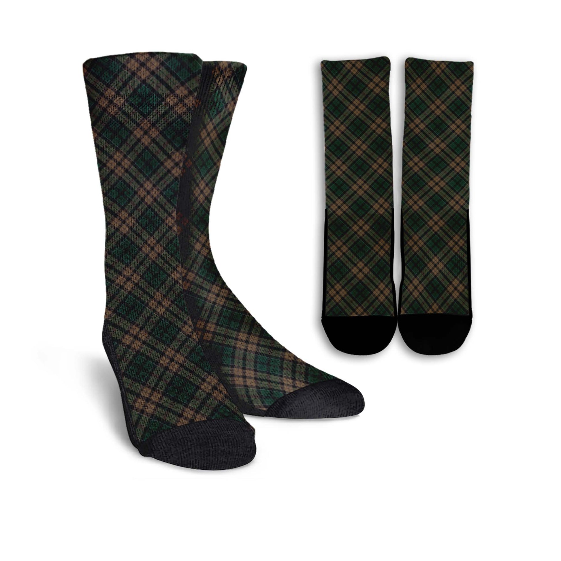 Sackett Tartan Crew Socks Cross Style Crew Socks - Tartan Vibes Clothing