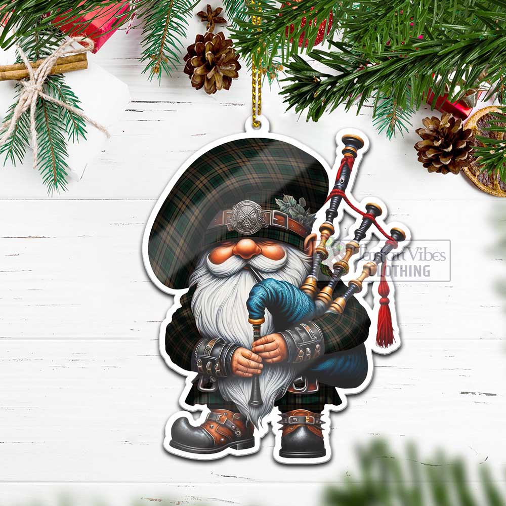 Sackett Tartan Bagpiper Gnome Christmas Ornament - Tartan Vibes Clothing