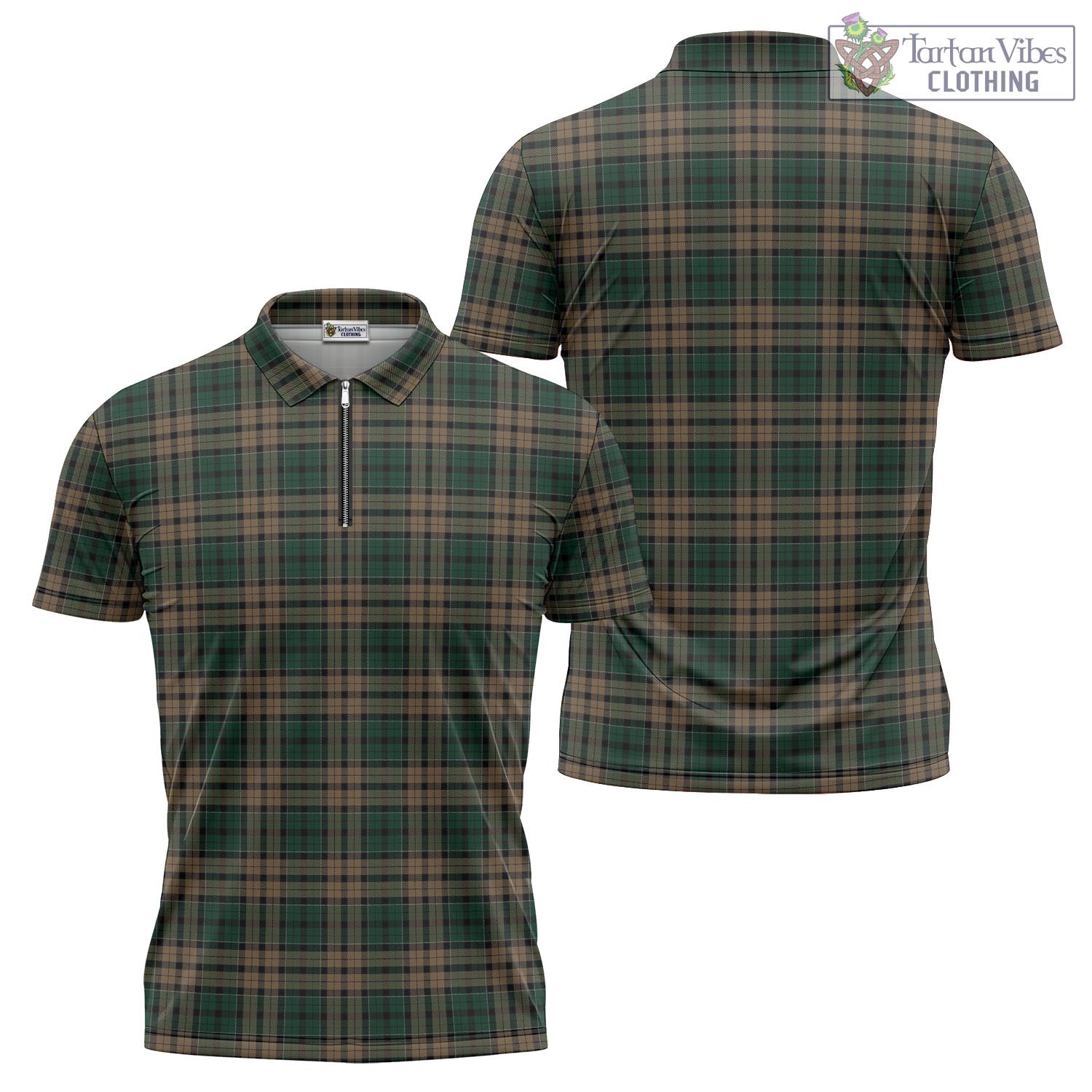 Sackett Tartan Zipper Polo Shirt Unisex - Tartan Vibes Clothing