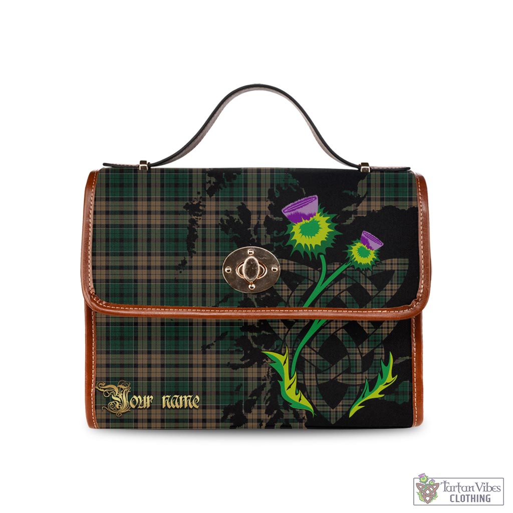 Tartan Vibes Clothing Sackett Tartan Waterproof Canvas Bag with Scotland Map and Thistle Celtic Accents