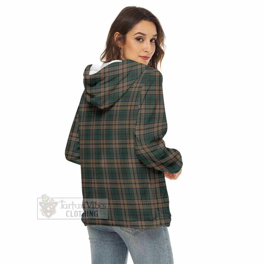 Sackett Tartan Women's Borg Fleece Hoodie with Half Zip - Tartan Vibes Clothing