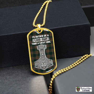 Tartan Vibes Clothing Sackett Tartan Dog Tag Necklace Viking Mjolnir Style
