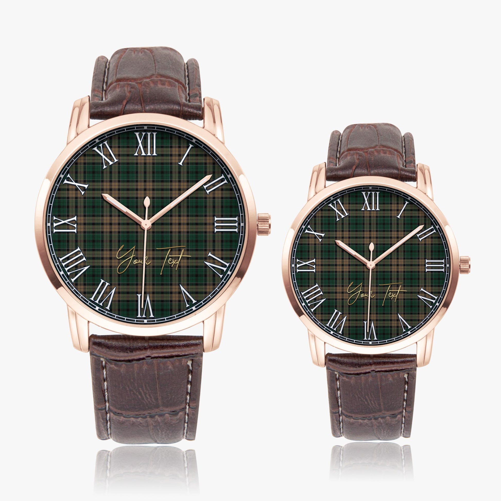 Sackett Tartan Personalized Your Text Leather Trap Quartz Watch - Tartan Vibes Clothing