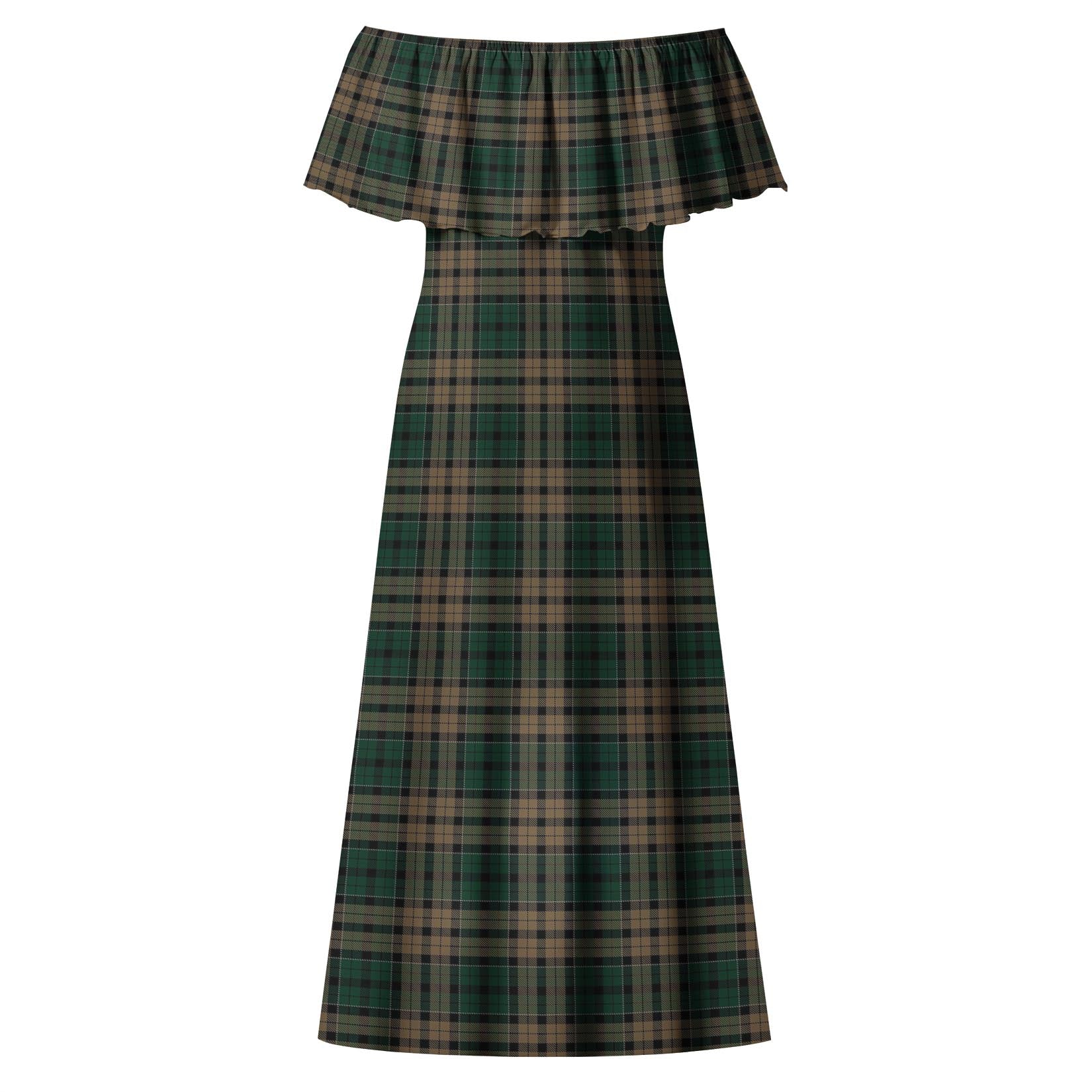 Sackett Tartan Off Shoulder Long Dress - Tartan Vibes Clothing