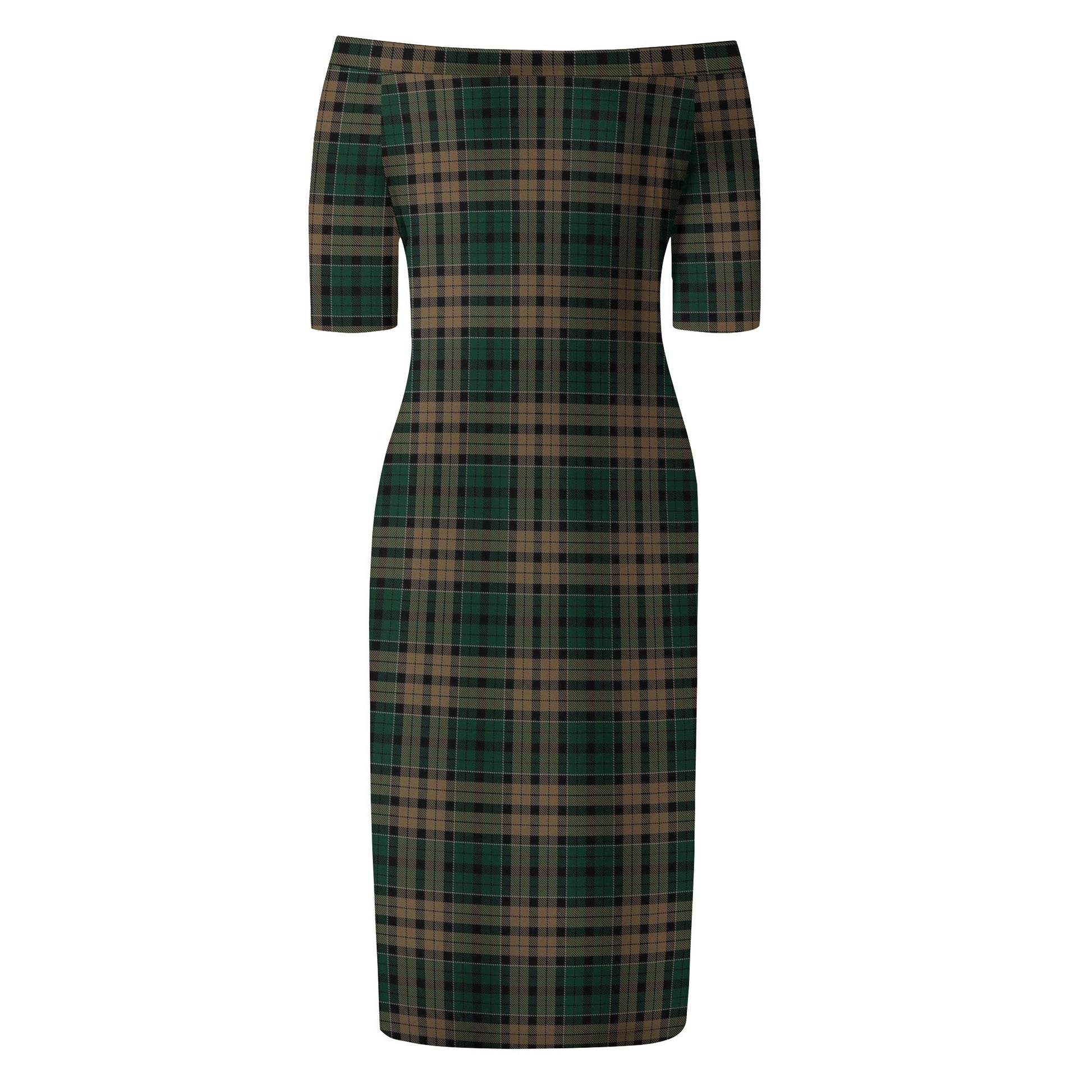Sackett Tartan Off Shoulder Lady Dress - Tartan Vibes Clothing