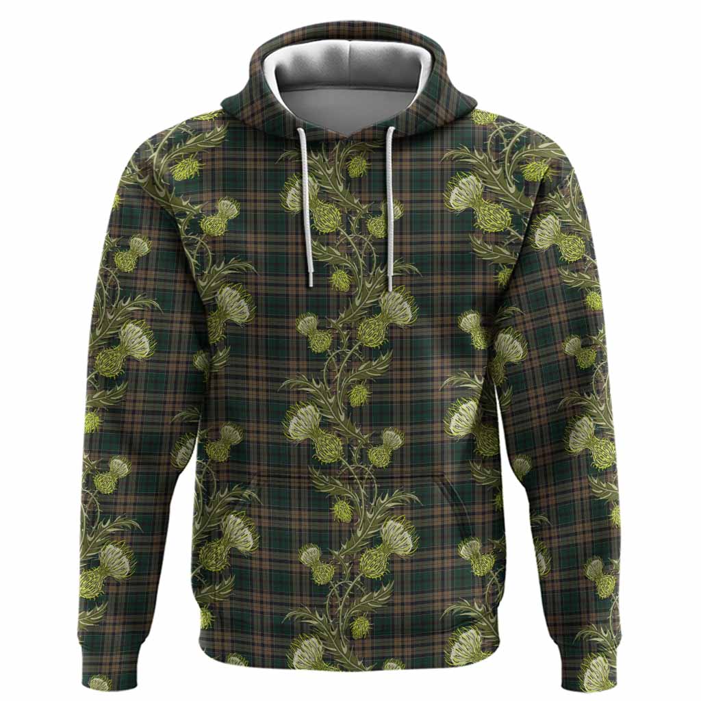 Sackett Tartan Hoodie Seamless Scottish Thistle Flowers