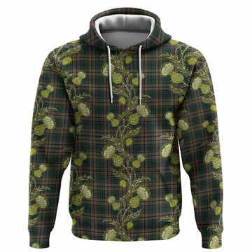 Sackett Tartan Hoodie Seamless Scottish Thistle Flowers