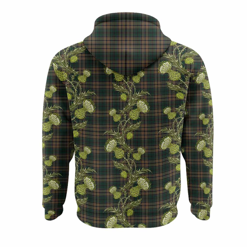Sackett Tartan Hoodie Seamless Scottish Thistle Flowers