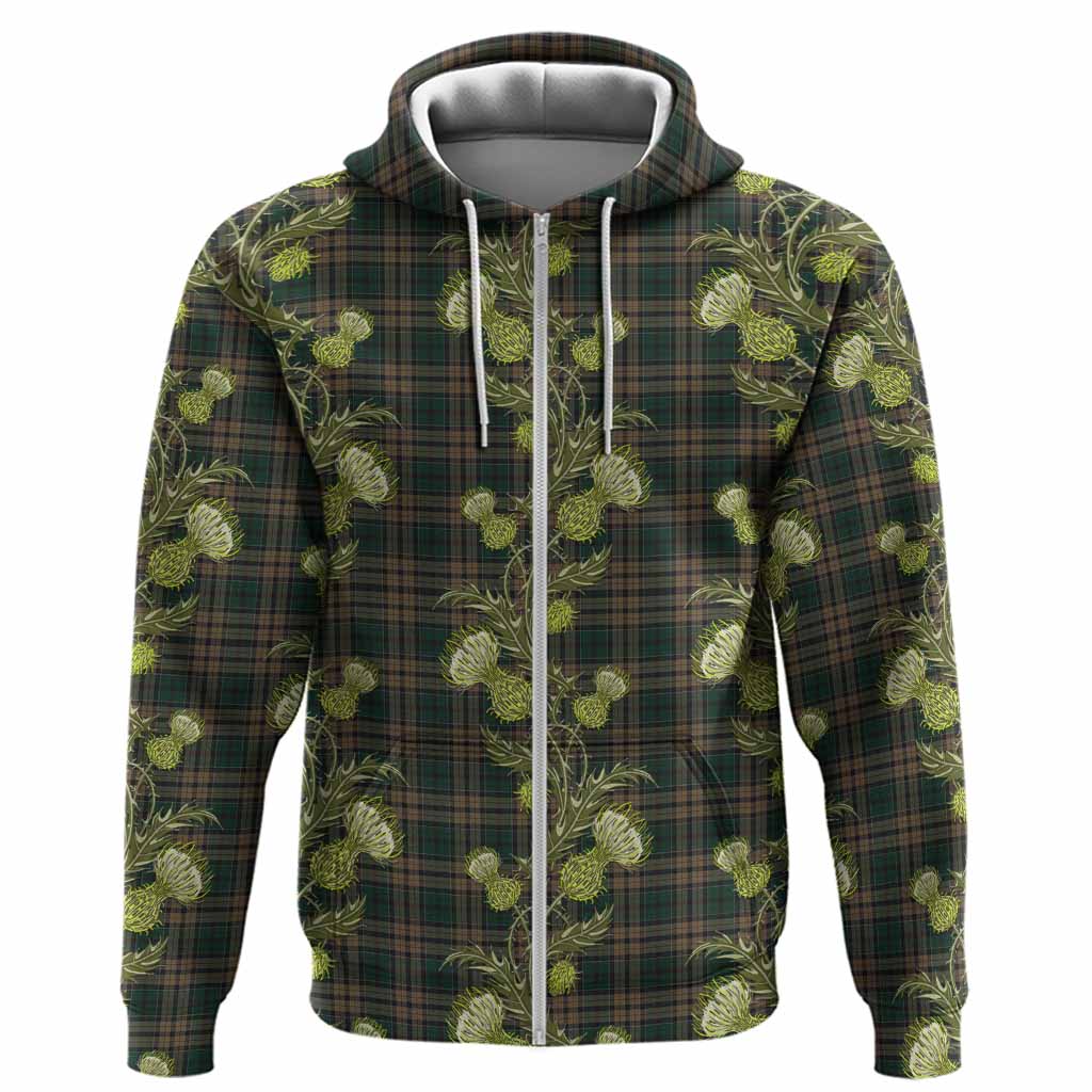 Sackett Tartan Hoodie Seamless Scottish Thistle Flowers