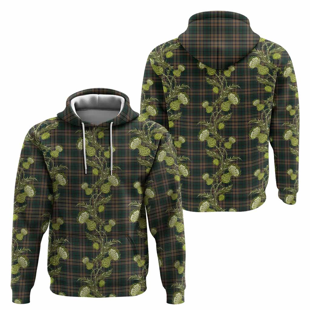 Sackett Tartan Hoodie Seamless Scottish Thistle Flowers
