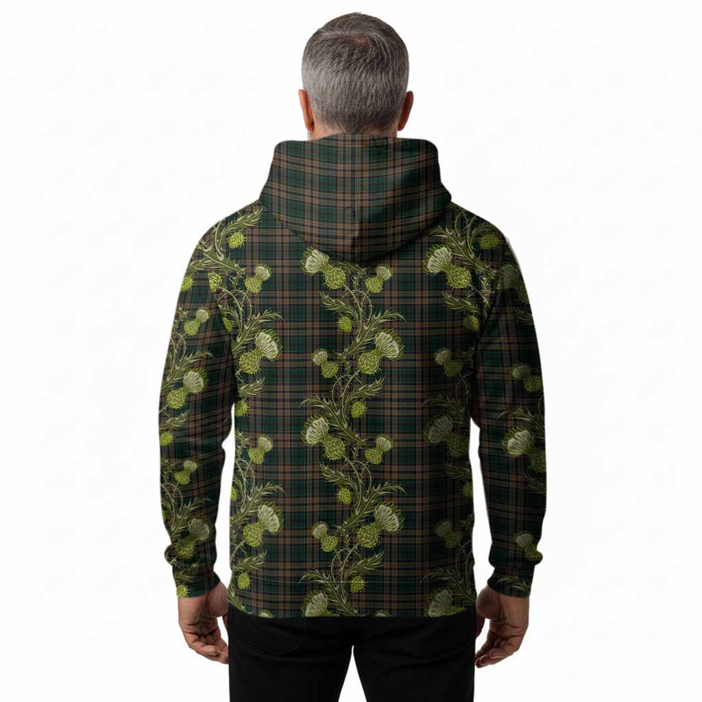 Sackett Tartan Hoodie Seamless Scottish Thistle Flowers