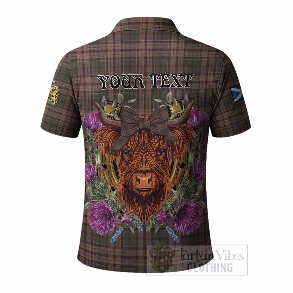 Sackett Tartan Polo Shirt Scottish Thistle Heilan Coo