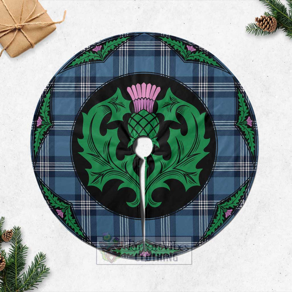 Tartan Vibes Clothing Saint Andrews Tartan Christmas Tree Skirt Scottish Thistle Style