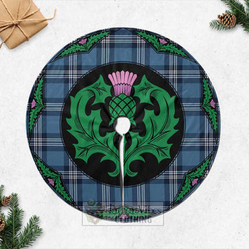 Saint Andrews Tartan Christmas Tree Skirt Scottish Thistle Style