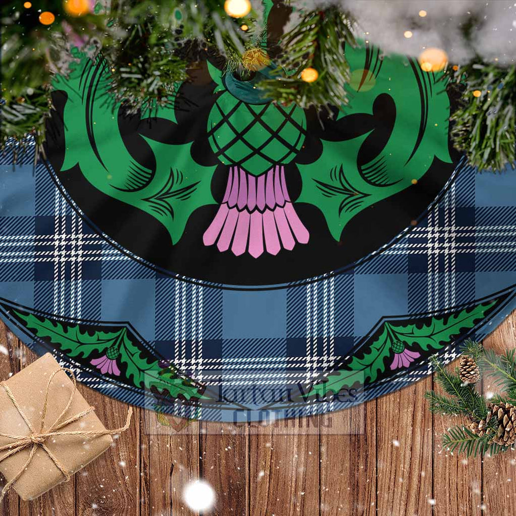 Tartan Vibes Clothing Saint Andrews Tartan Christmas Tree Skirt Scottish Thistle Style