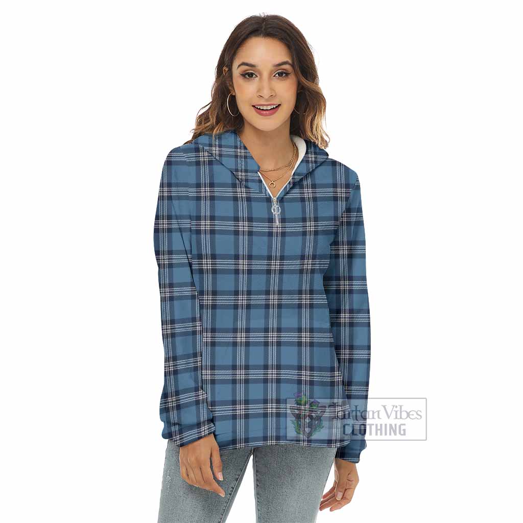 Saint Andrews Tartan Women's Borg Fleece Hoodie with Half Zip - Tartan Vibes Clothing