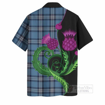 Saint Andrews Tartan Hawaiian Shirt Traditional Scottish Thistle