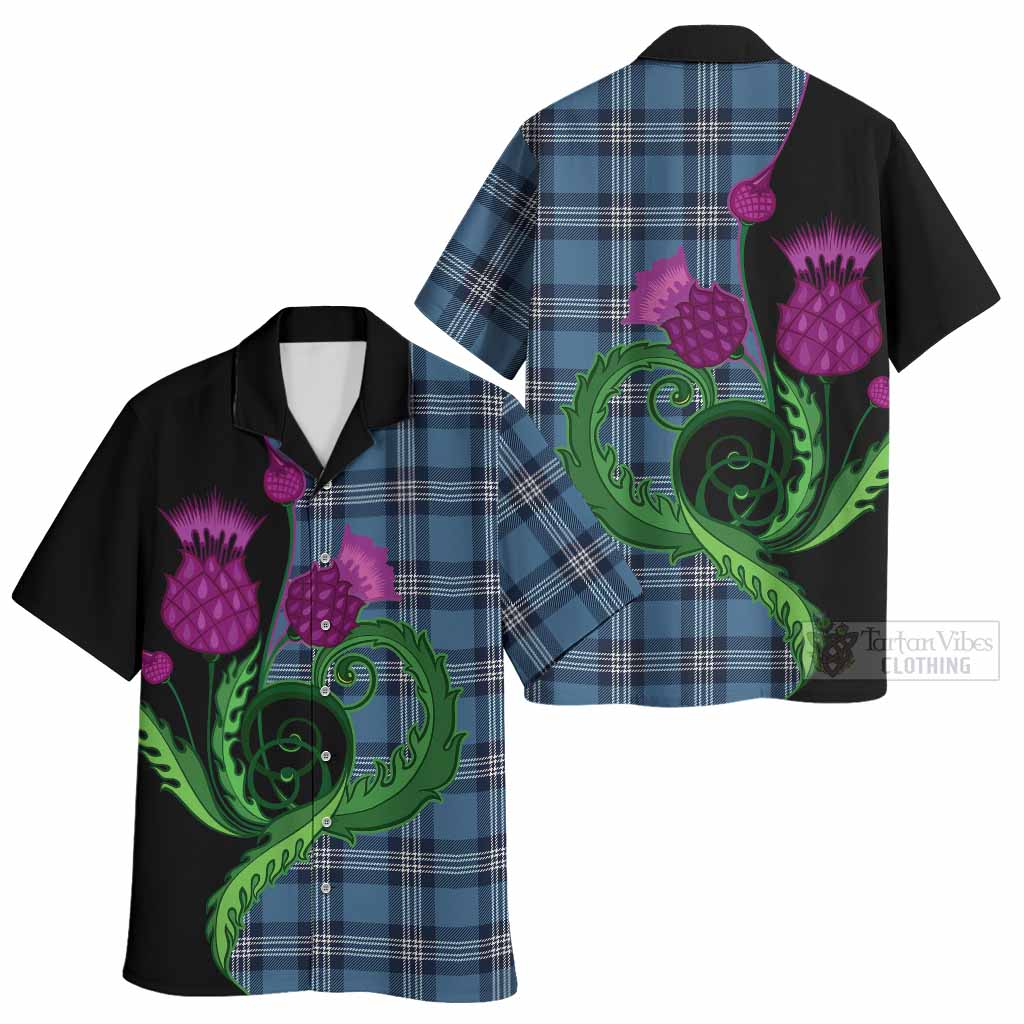 Saint Andrews Tartan Hawaiian Shirt Traditional Scottish Thistle