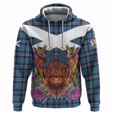 Saint Andrews Tartan Hoodie Scottish Thistle Heilan Coo