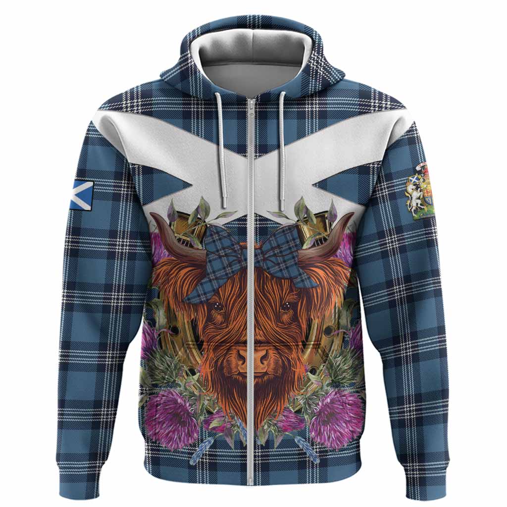 Saint Andrews Tartan Hoodie Scottish Thistle Heilan Coo