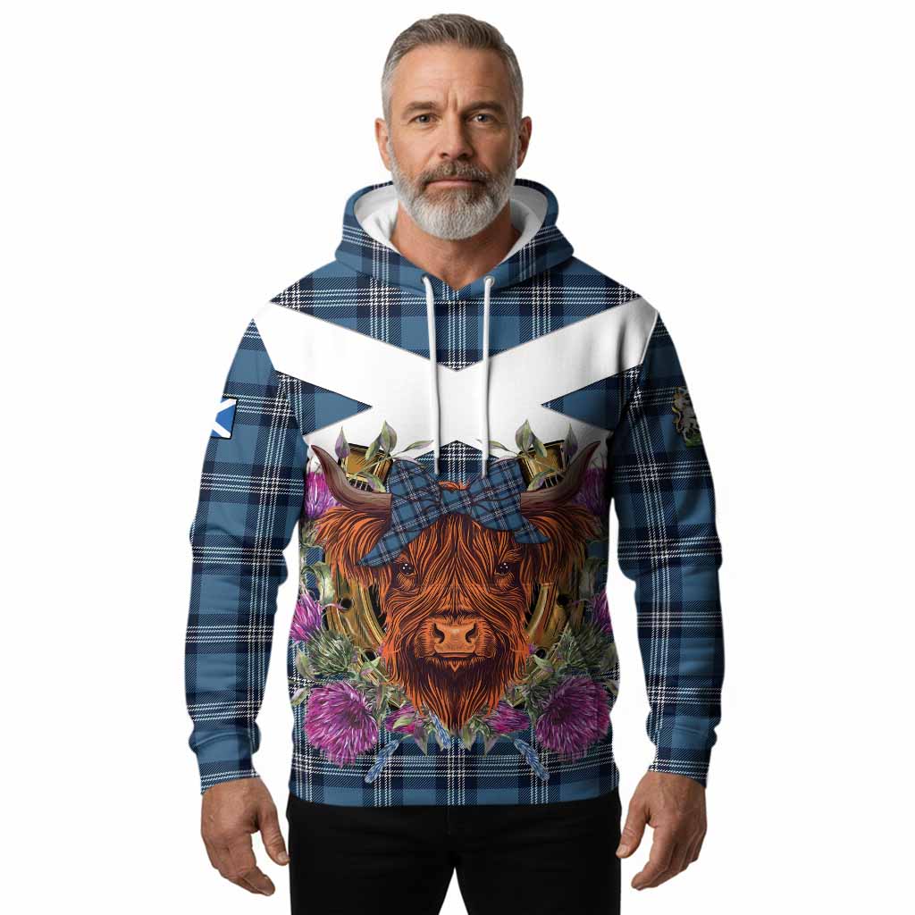 Saint Andrews Tartan Hoodie Scottish Thistle Heilan Coo