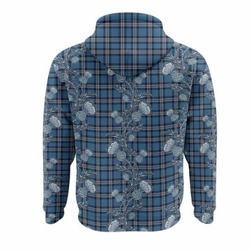 Saint Andrews Tartan Hoodie Seamless Scottish Thistle Flowers