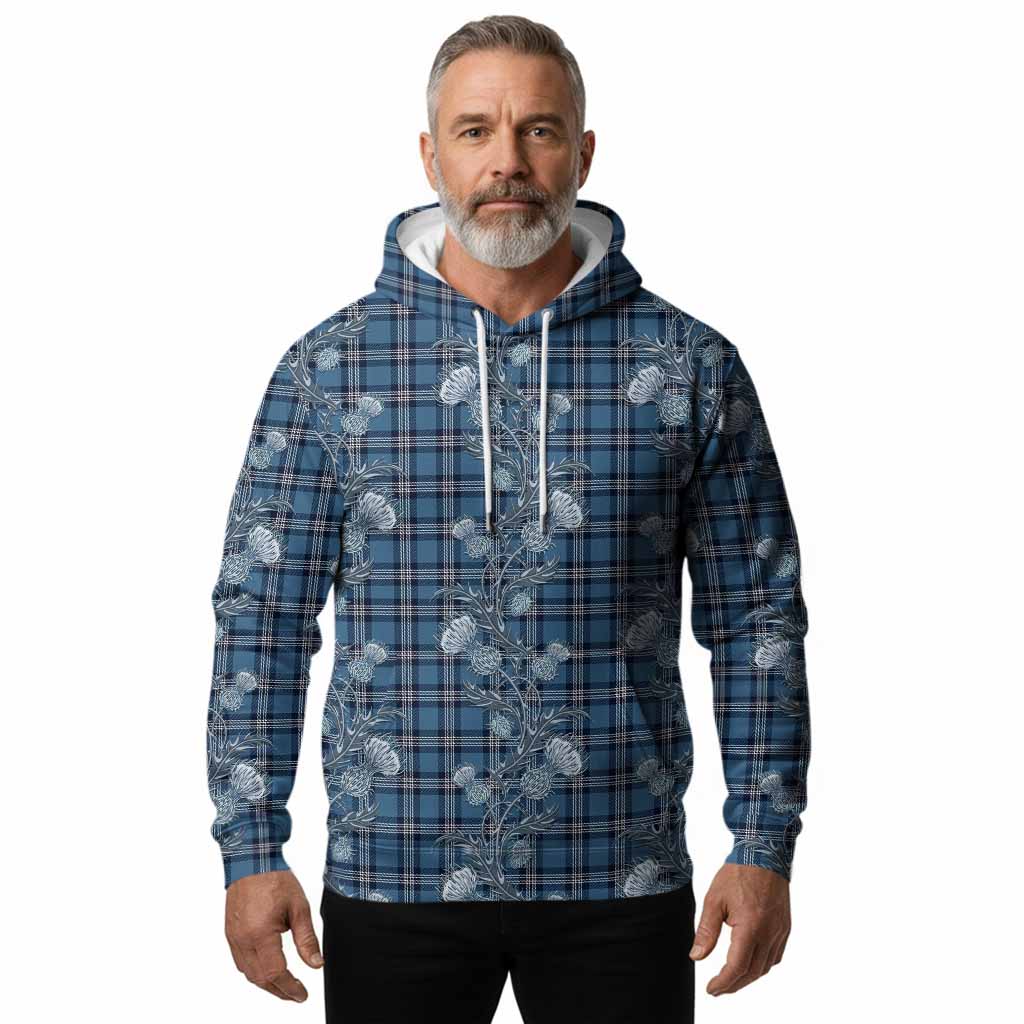 Saint Andrews Tartan Hoodie Seamless Scottish Thistle Flowers