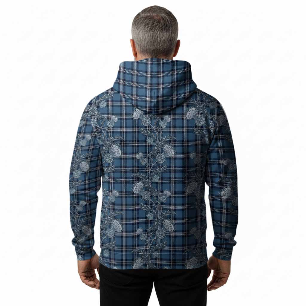 Saint Andrews Tartan Hoodie Seamless Scottish Thistle Flowers