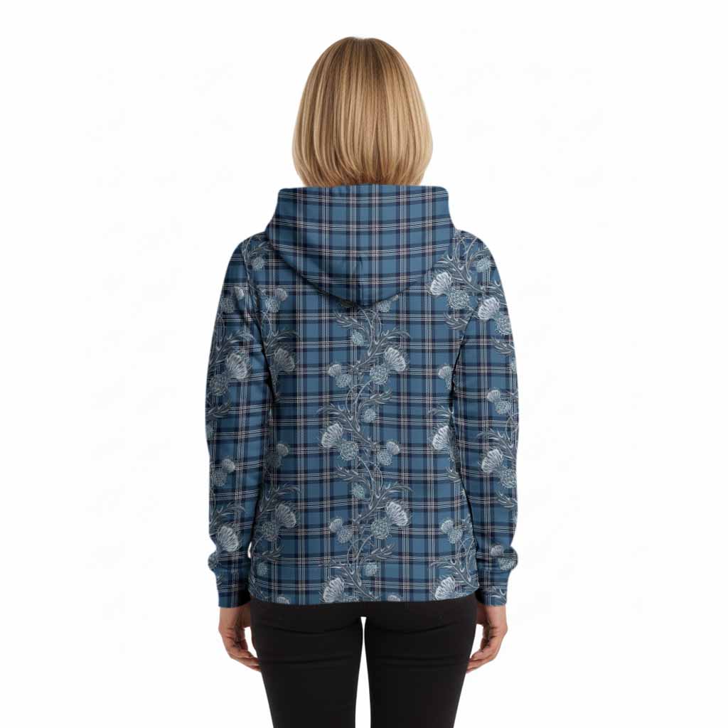 Saint Andrews Tartan Hoodie Seamless Scottish Thistle Flowers