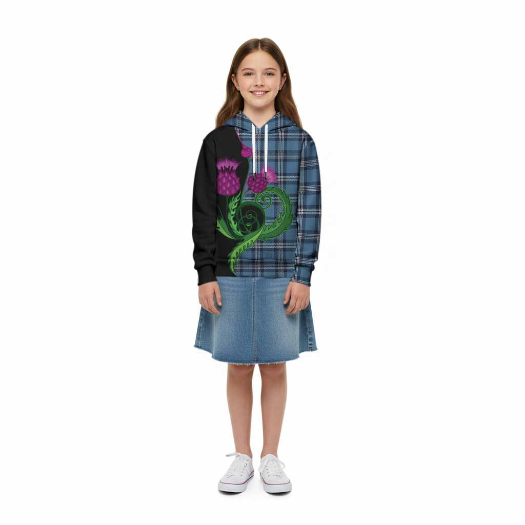Saint Andrews Tartan Kid Hoodie Traditional Scottish Thistle