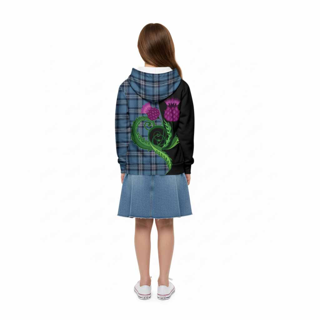 Saint Andrews Tartan Kid Hoodie Traditional Scottish Thistle