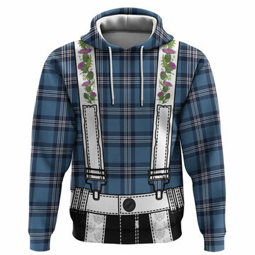 Saint Andrews Tartan Lederhosen Costume Hoodie Scotland Thistle Floral