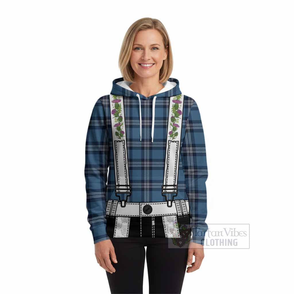 Saint Andrews Tartan Lederhosen Costume Hoodie Scotland Thistle Floral