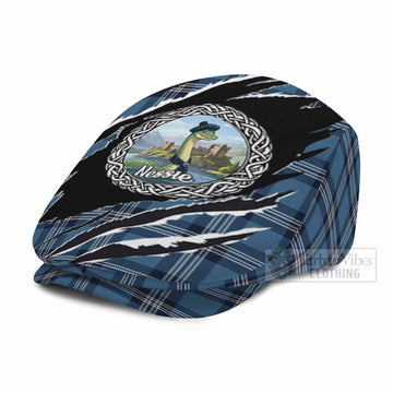 Saint Andrews Tartan Loch Ness Monster Flat Cap, Jeff Cap Celtic Knot Nessie Art