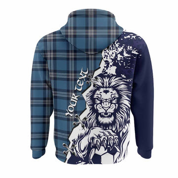 Saint Andrews Tartan Scottish Hoodie Angry Lion With Soccer Ball Style