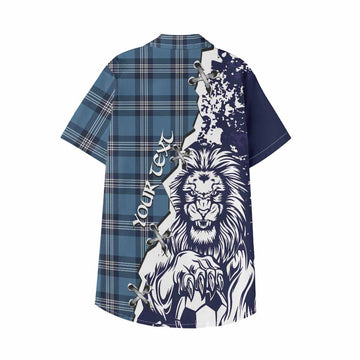 Saint Andrews Tartan Scottish Kid Hawaiian Shirt Angry Lion With Soccer Ball Style