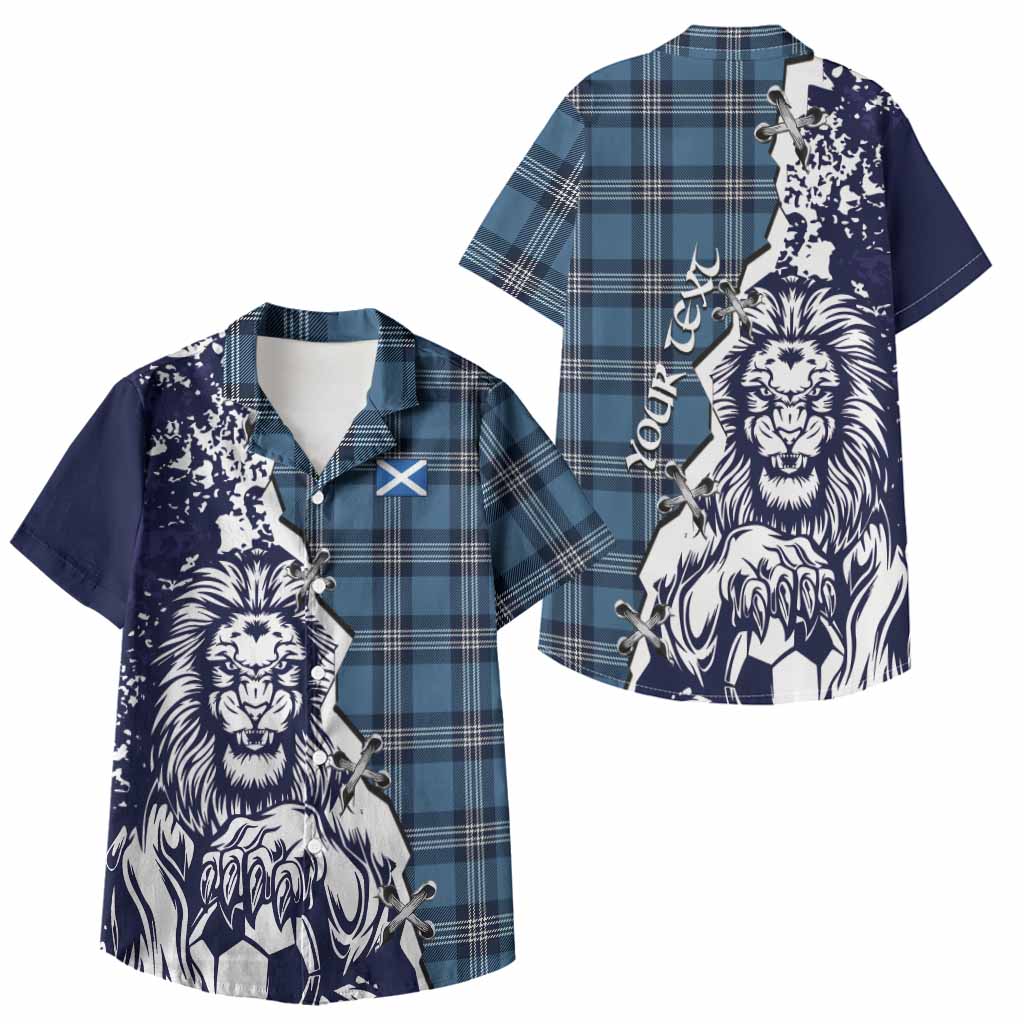 Saint Andrews Tartan Scottish Kid Hawaiian Shirt Angry Lion With Soccer Ball Style