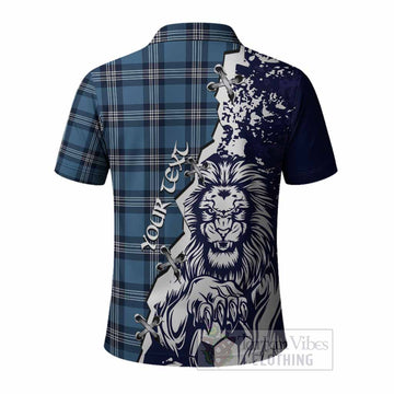 Saint Andrews Tartan Scottish Polo Shirt Angry Lion With Soccer Ball Style